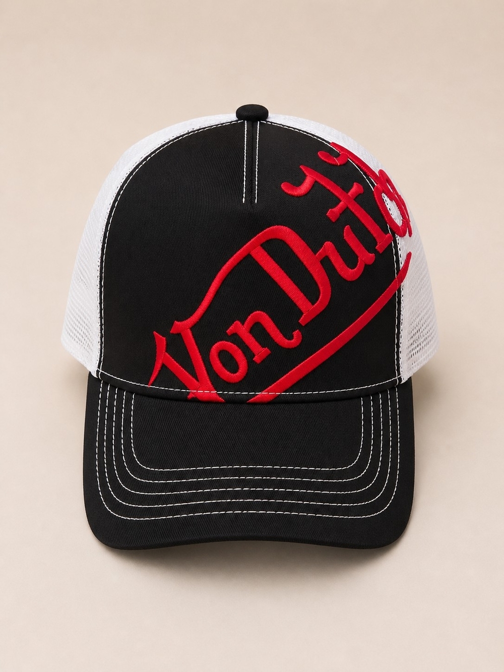 🆕️Von Dutch Black White Red Trucker Hat | Y2K Snapback | NWT Statement Cap